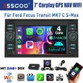 DAB+ Für Ford Focus Transit Connect MK7 S/C-Max Android Autoradio Carpaly GPS BT