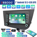 DAB+ 7'' Android 13 Autoradio CarPlay KAM GPS NAVI Für Seat LEON 1P1 2005-2012