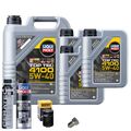 Motoröl 5W40 LIQUI MOLY 8L+HENGST Ölfilter+Spülung+Cera Tec+Ölablassschraube