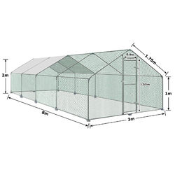 Freilaufgehege 3x2/3x4m Freigehege Tierlaufstall Hühnerstall Hasenkäfig Stall DE