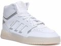 Adidas Drop Step Schnürung High Top Freizeit Trainer in weiß silber Größe UK 6 - 12