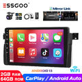 Für BMW E46 3er 318 320 M3 64G Android 13 DAB+ Carplay 9" Autoradio GPS Navi Cam