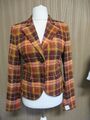 180 75 ST. EMILE Damen Designer Blazer Jacke Gr.36 dunkelrot gelb lachs kariert