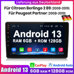 8-Kern 6+128GB Android 13 Autoradio GPS Für Citroen Berlingo B9 Peugeot Partner