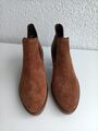 Gabor Damen Stiefelette  Chelsea Boots Gr. 38,5 Braun, Nubukleder 