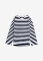 Langarmshirt Gr. 52/54 Dunkelblau/Weiß Damen Oberteil Baumwoll-Shirt Neu*