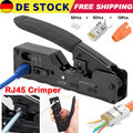 Crimpzange RJ45 mit 10x Cat7 Cat6A Stecker Set Netzwerk Werkzeug Lan Kabel Zange