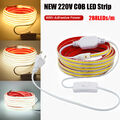 230V COB LED Streifen Stripe AN/AUS 288LED/m Lichtband Lichtleiste Selbstklebend