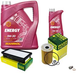 MANN Inspektionspaket 6 L MANNOL Energy 5W-30 für KIA Rio II 1.5 CRDi JB