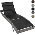 Sonnenliege verstellbar Gartenliege Polyrattan Liege Stuhl Strandliege 211 cm