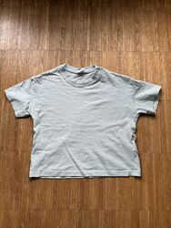 H&M Basic Shirt T-Shirt Oberteil Kurzarm Hellblau/Mint Gr. 86