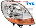TYC 20-0361-15-2 Hauptscheinwerfer rechts Scheinwerfer Frontscheinwerfer 