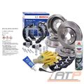 BREMSENSET BREMSENKIT VORN +BREMSTROMMELN +BOSCH SUPER PRO HINTEN FÜR VW POLO 9N