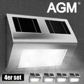 4pcs LED Solarleuchten Wandlampen Zaunleuchte Gartenleuchte Außen Treppen Lampe