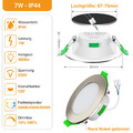 1-12er 68mm LED Einbaustrahler Flach Dimmbar 3CCT Deckenspot Panel Leuchte Lampe