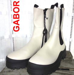 NEU GABOR COMFORT by Yvonne Catterfeld Chelsea Boots beige schwarz  7G - 40-41