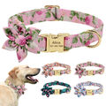 Personalisiert Hundehalsband Blume Nylonhalsband mit Namen Gravur Verstellbar