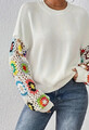 Damensweater mit Rundhalsausschnitt, 100% Acrylstrickstoff, Farbblock, Frühling