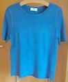 weicher Damen Pullover Kurzarm taubenblau Gr. 42 von Peter Hahn Viskose Polyamid