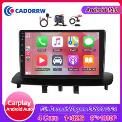 DAB+9'' Android 13 Autoradio Carplay GPS Navi WIFI Für Renault Megane 3 2008-14