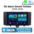 64G Android 13 Für Smart Fortwo 451 2010-2015 Autoradio GPS Navi CarPlay WIFI 9"