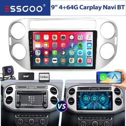 4+64G DAB+ Autoradio Android 13 Carplay GPS Navi WIFI KAM Für VW Tiguan 5N 07-16