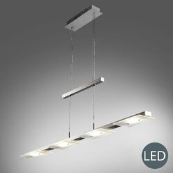 Pendelleuchte Esszimmer LED 20W Design Hängelampe Decke Küche Büro modern silber