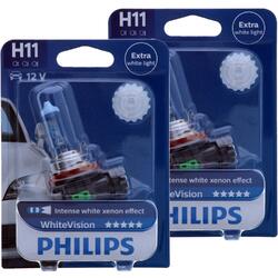 H11 PHILIPS White Vision Intensiver Xenon Effekt Scheinwerfer Lampe DUO Pack-Box