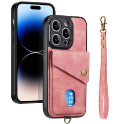 Hülle für iPhone 16 15 14 Pro Max 12 11 Leder Kartenfach Wallet mit Handykette