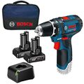 Bosch Akku-Bohrschrauber GSR 12V-15 / 2x 4,0 Ah Akku + Ladegerät im Softbag