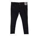 enzo Herren Denim Jeans Schwarz Super Stretch Skinny Straight Leg Gr. 40 R