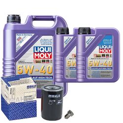 Motoröl 5W40 LIQUI MOLY High Tech 7L+MAHLE Ölfilter+Ölablassschraube