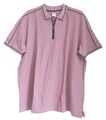 NEU Übergröße Herren Kurzarm Polo Shirt in rosa mit Kontraststreifen Gr.60,62