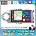 Für Toyota Yaris 2011-2018 CarPlay DSP IPS Android 14 Autoradio GPS Navi Stereo