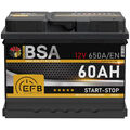 EFB Batterie 60Ah 12V Start Stop Batterie Autobatterie Starterbatterie ers. 65Ah