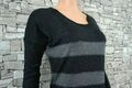 ANN TAYLOR DAMEN BAUMWOLLE MIX FEST PARTY PULLOVER OBERTEIL GRAU SILBER 36 38