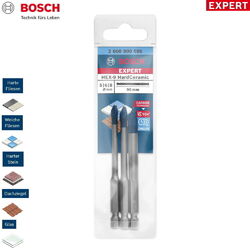 Bosch Bohrer Fliesenbohrer - 3 teiliges Set 5/6/8mm - EXPERT HEX-9 HardCeramic