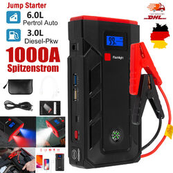 1000A Jump Starter 12V Auto KFZ Starthilfe Ladegerät Booster PKW Power Bank LED