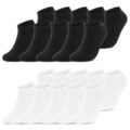 Sneaker Socken Herren Damen (10 bis 50 Paar) Schwarz Weiß Baumwolle Atmungsaktiv