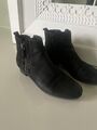 GABOR Stiefette schwarz Gr. 5 38 Rauleder Nubukleder Nubuk Leder Chelsea Boots 