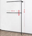 Schwarzer Kleiderständer Wandregal Kleiderkammer Kleiderstange Anbauteil S.02