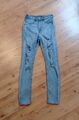 DIVIDED H&M Jeans Hose JEGGINGS Gr.36 helle Waschung USED EFFEKTE Elasthan neuw.