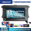 7" DAB+ Autoradio 2+32G Carplay Android 13 GPS NAV Für VW GOLF 5 6 PASSAT Touran