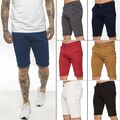 Enzo Herren Chinoshorts dünne Passform Stretch kurze Freizeit Baumwolle Sommer halbe Hose 