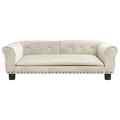 Hundebett creme 95x55x30 cm Samt komfortabel elegant stilvoll gemütlich