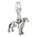 Charm / Anhänger Hund Dogge mit Karabinerverschluß aus 925 Sterling Silber