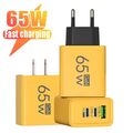65W GaN Schnell Ladegerät USB Typ C Netzteil PD QC3.0 Laptop Handy Adapter