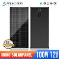 100W Monokristallin Solarmodul Solarpanel Photovoltaik PV 12/18V 100 Watt 0%MwSt