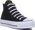 Converse 560845C A-Ctas Lift Hi Schnürung in schwarz weiß Größe UK 3 - 8