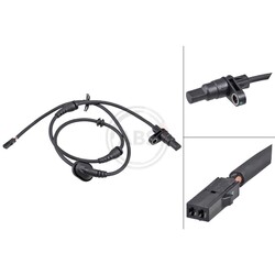 1x ORIGINAL® A.b.s. 32252 Sensor, Raddrehzahl Hinten, Rechts für VW POLO V